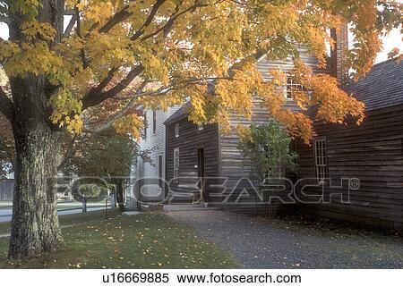 Stock Photography -  fall, Plymouth Notch, VT, Vermont, Calvin Coolidge State Historic Site in Plymouth Notch in autumn, boyhood home of the 30th president of the United States... Fotosearch
