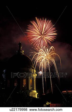 firework, Vermont, VT, Montpelier, Fourth of July fireworks display at the State House in Montpelier at night. View Large Photo Image Stock Photo - firework, Vermont, VT, Montpelier, Fourth of July fireworks display at the State House in Montpelier at night.. Fotosearch