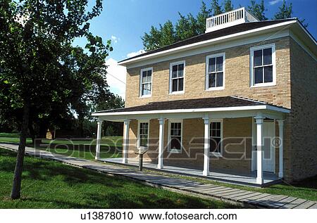 Stock Image -  fort, SD, South Dakota, Sisseton Indian Reservation, Historic house at Fort Sisseton State Historic Park.. Fotosearch