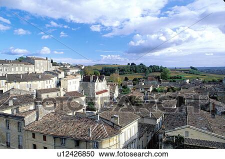 France, Aquitaine, Saint Emilion, Gironde, Europe, Bordeaux Wine Region, The medieval village of St. Emilion. View Large Photo Image Stock Image - France, Aquitaine, Saint Emilion, Gironde, Europe, Bordeaux Wine Region, The medieval village of St. Emilion.. Fotosearch