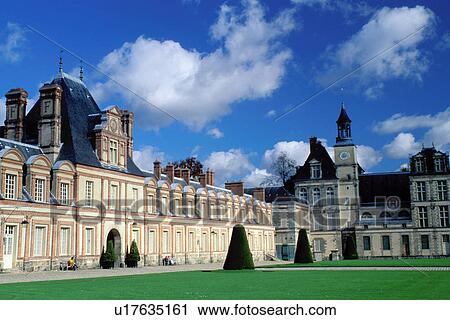 France, Chateau de Fontainebleau, castle, Fontainebleau, Ile de France, Seine-et-Marne, Europe, 12th-century palace. View Large Photo Image Stock Image - France, Chateau de Fontainebleau, castle, Fontainebleau, Ile de France, Seine-et-Marne, Europe, 12th-century palace.. Fotosearch
