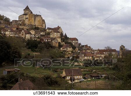 France, Perigord, Dordogne, Aquitaine, Castelnaud, Europe, The picturesque medieval village of Castelnaud. View Large Photo Image Stock Image - France, Perigord, Dordogne, Aquitaine, Castelnaud, Europe, The picturesque medieval village of Castelnaud.. Fotosearch