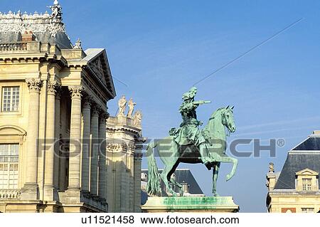 France, Versailles, Yvelines, Paris, Ile de France, Europe, Equestrian statue of Louis XIV at the Chateau de Versailles. View Large Photo Image Stock Photo - France, Versailles, Yvelines, Paris, Ile de France, Europe, Equestrian statue of Louis XIV at the Chateau de Versailles.. Fotosearch