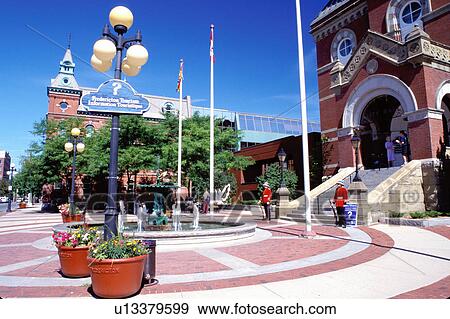Stock Photo -  Fredericton, New Brunswick, City Hall, NB, Canada, Guards standing at attention outside City Hall in Fredericton. . Fotosearch