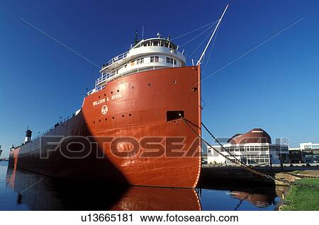 Stock Image -  freighter, Duluth, MN, Minnesota, William A. Irwin Ore Boat moored at the dock in Duluth Harbor on Lake Superior in Duluth.. Fotosearch