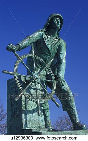 Stock Image -  Gloucester, MA, Massachusetts, Fisherman's Monument along Stacy Boulevard in Gloucester. Fotosearch