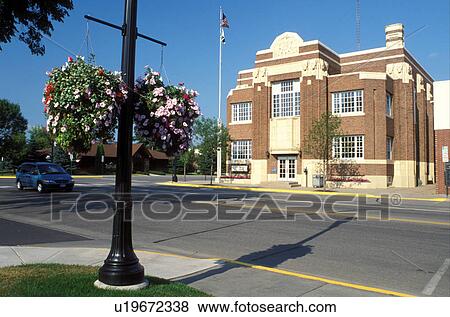 Stock Photo -  Grand Rapids, MN, Minnesota, City Hall in downtown Grand Rapids.. Fotosearch