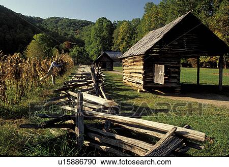 Great Smoky Mtns. National Park, North Carolina, NC, Barn and garden at the Pioneer Farmstead in the Great Smoky Mountains National Park. View Large Photo Image Stock Image - Great Smoky Mtns. National Park, North Carolina, NC, Barn and garden at the Pioneer Farmstead in the Great Smoky Mountains National Park.. Fotosearch