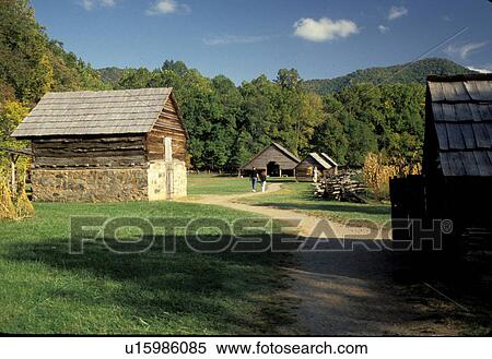 Stock Photography -  Great Smoky Mtns. National Park, North Carolina, NC, Apple House at the Pioneer Farmstead in the Great Smoky Mountains National Park.. Fotosearch