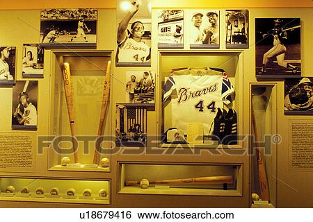 Hall of Fame, baseball, Cooperstown, NY, New York, Hank Aaron exhibit displayed inside the National Baseball Hall of Fame and Museum. View Large Photo Image Stock Photograph - Hall of Fame, baseball, Cooperstown, NY, New York, Hank Aaron exhibit displayed inside the National Baseball Hall of Fame and Museum.. Fotosearch