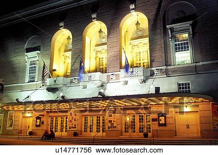 Stock Photograph -  Hartford, Connecticut, CT, Bushnell Memorial Hall in Hartford in the evening.. Fotosearch