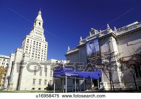 Stock Photography -  Hartford, Connecticut, CT, Wadsworth Anthenaeum and Travelers Insurance Tower building in downtown Hartford. Fotosearch