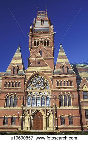 Stock Photo -  Harvard, university, Cambridge, MA, Massachusetts, Memorial Hall on the campus of Harvard University in Cambridge. Fotosearch