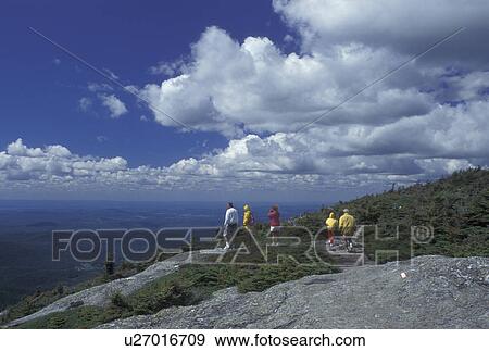 hiking, Vermont, VT, People hiking the Long Trail on the summit of Mt. Mansfield in Stowe. View Large Photo Image Stock Photo - hiking, Vermont, VT, People hiking the Long Trail on the summit of Mt. Mansfield in Stowe.. Fotosearch