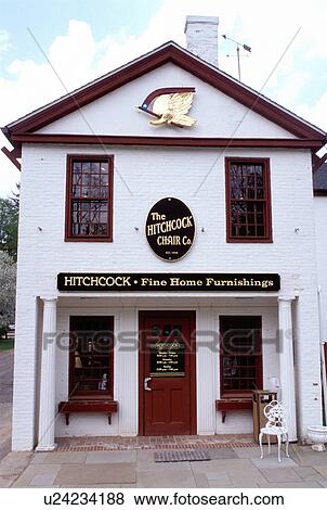 Hitchcock Museum, furniture, Lichtfield Hills, The Hitchcock Company Factory Store, Riverton, Connecticut. America's greatest chair makers. View Large Photo Image Stock Photo - Hitchcock Museum, furniture, Lichtfield Hills, The Hitchcock Company Factory Store, Riverton, Connecticut. America's greatest chair makers.. Fotosearch