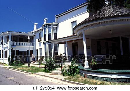 Picture -  hotel, Council Grove, KS, Kansas, Flint Hills, The Cottage House Hotel & Motel in the town of Council Grove.. Fotosearch