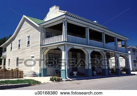 Stock Image -  hotel, Rising Sun, IN, Indiana, Historic Empire House Hotel, Southern Indiana. Fotosearch