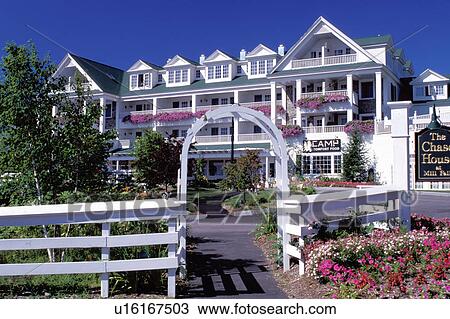 inn, resort, hotel, lodge, Meredith, New Hampshire, NH, The Chase House at The Inn at Mill Falls. View Large Photo Image Stock Image -  inn, resort, hotel, lodge, Meredith, New Hampshire, NH, The Chase House at The Inn at Mill Falls.. Fotosearch