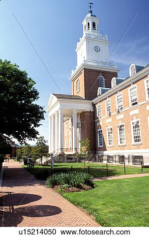 Stock Image -  John Hopkins University, college, Baltimore, Maryland, Gilman Hall on the campus of John Hopkins University in Baltimore.. Fotosearch