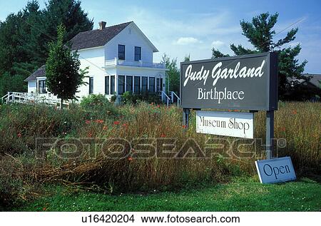 Judy Garland, Grand Rapids, MN, Minnesota, Judy Garland Birthplace Historic House in Grand Rapids. View Large Photo Image Picture - Judy Garland, Grand Rapids, MN, Minnesota, Judy Garland Birthplace Historic House in Grand Rapids.. Fotosearch