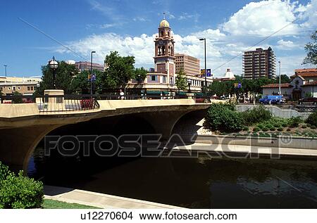 Picture -  Kansas City, MO, Missouri, Country Club Plaza along Brush Creek.. Fotosearch