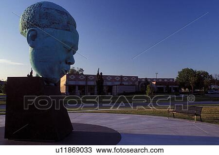 Stock Image -  Kansas City, MO, Missouri, Sculpture outside The Museum at 18th and Vine encompasses the American Jazz Museum and the Leagues Baseball Museum in Kansas City.. Fotosearch