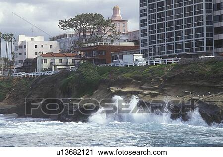 La Jolla, California, CA, View of the rocky coastline in La Jolla on the Pacific Ocean. View Large Photo Image Stock Image - La Jolla, California, CA, View of the rocky coastline in La Jolla on the Pacific Ocean.. Fotosearch