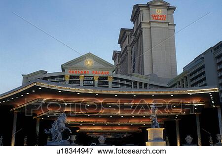 Stock Photo -  Las Vegas, Caesars Palace, Nevada, casino, NV, The Strip, Caesars Palace Hotel & Casino on The Strip in the evening in Las Vegas, the Entertainment Capital of the World.. Fotosearch