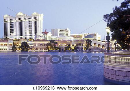Stock Image -  Las Vegas, casino, hotel, Nevada, NV, The Strip, The Bellagio Resort Hotel & Casino in Las Vegas, the Entertainment Capital of the World.. Fotosearch