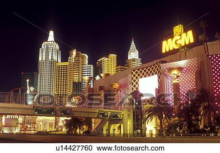 Las Vegas, casino, hotel, Nevada, NV, The Strip, New-York New-York Hotel & Casino and MGM Grand Hotel on The Strip at night in Las Vegas, the Entertainment Capital of the World. View Large Photo Image Stock Image - Las Vegas, casino, hotel, Nevada, NV, The Strip, New-York New-York Hotel & Casino and MGM Grand Hotel on The Strip at night in Las Vegas, the Entertainment Capital of the World.. Fotosearch