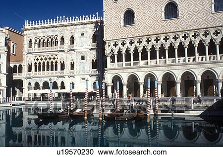 Stock Image -  Las Vegas, casino, Nevada, NV, The Strip, The Venetian Casino Resort replica of Venice, Italy on The Strip in Las Vegas, the Entertainment Capital of the World.. Fotosearch