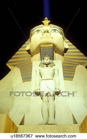 Las Vegas, Luxor, NV, sphinx, casino, Nevada, The Strip, Giant Sphinx at the entrance to Luxor Las Vegas Hotel & Casino on The Strip at night in Las Vegas, the Entertainment Capital of the World. View Large Photo Image Stock Photo - Las Vegas, Luxor, NV, sphinx, casino, Nevada, The Strip, Giant Sphinx at the entrance to Luxor Las Vegas Hotel & Casino on The Strip at night in Las Vegas, the Entertainment Capital of the World.. Fotosearch