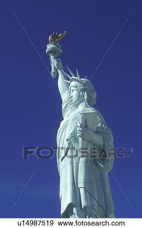 Stock Photo -  Las Vegas, Statue of Liberty, Nevada, NV, The Strip, Replica of the Statue of Liberty outside New-York New-York Hotel & Casino on The Strip in Las Vegas, the Entertainment Capital of the World.. Fotosearch
