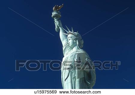 Stock Photo -  Las Vegas, Statue of Liberty, Nevada, NV, The Strip, Replica of the Statue of Liberty outside New-York New-York Hotel & Casino on The Strip in Las Vegas, the Entertainment Capital of the World.. Fotosearch