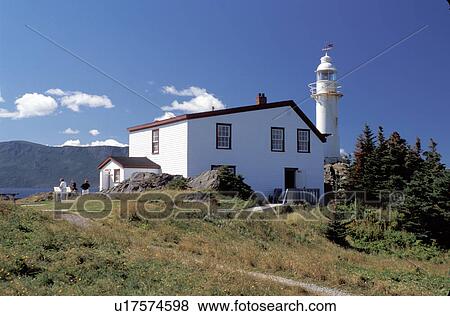 Stock Photo -  lighthouse, Newfoundland, NF, Canada, Lobster Cove Head Lighthouse on the Gulf of St. Lawrence. Gros Morne National Park.. Fotosearch