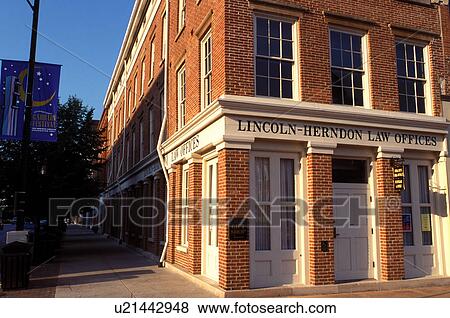Stock Photo -  Lincoln, Springfield, IL, Illinois, Lincoln-Herndon Law Offices State Historic Site in Springfield, Illinois. . Fotosearch