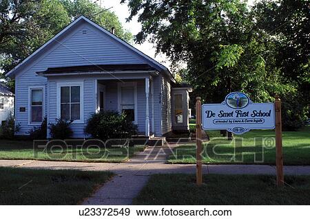 Little House on the Prairie, De Smet, SD, South Dakota, De Smet First School, Little Town on the Prairie. View Large Photo Image Stock Photo - Little House on the Prairie, De Smet, SD, South Dakota, De Smet First School, Little Town on the Prairie.. Fotosearch