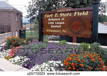 Stock Image -  little league, baseball, Williamsport, Pennsylvania, PA, Carl E. Stotz Field, Birthplace of Little League Baseball. Fotosearch