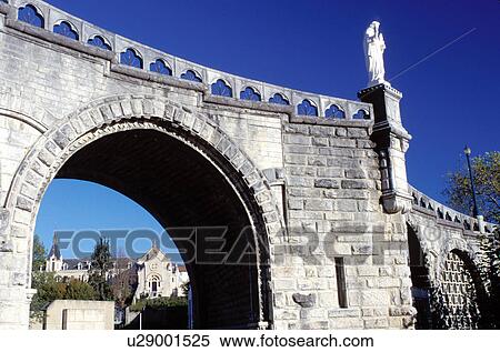 Stock Photography -  Lourdes, France, Midi-Pyrenees, Hautes-Pyrenees, Esplanade, Europe, Sanctuare Notre Dame de Lourdes, Pilgrimage. Fotosearch