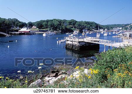 Maine, ME, New Harbor, Pemaquid, Scenic view of fishing boats in the harbor. View Large Photo Image Stock Image - Maine, ME, New Harbor, Pemaquid, Scenic view of fishing boats in the harbor. . Fotosearch