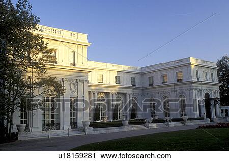 Stock Image -  mansion, Newport, Rhode Island, RI, Rosecliff mansion in Newport in the autumn.. Fotosearch
