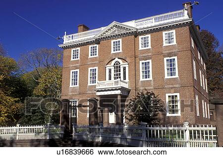 mansion, Providence, Rhode Island, RI, John Brown House Museum, a three-story Georgian-style house, in Providence in the fall. View Large Photo Image Stock Photograph - mansion, Providence, Rhode Island, RI, John Brown House Museum, a three-story Georgian-style house, in Providence in the fall.. Fotosearch