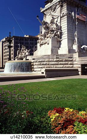 memorial, Indianapolis, IN, Indiana, Soldiers' and Sailors' Monument on Monument Circle in downtown Indianapolis. View Large Photo Image Stock Photography - memorial, Indianapolis, IN, Indiana, Soldiers' and Sailors' Monument on Monument Circle in downtown Indianapolis.. Fotosearch