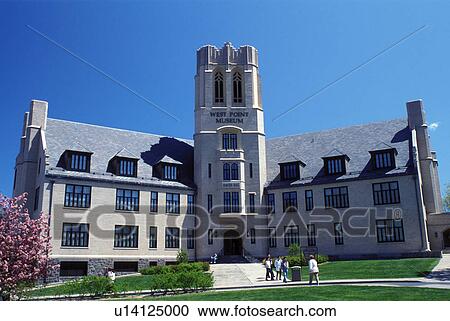 Stock Image -  military academy, West Point, New York, United States Military Academy, West Point Museum in Olmsted Hall in West Point in the spring.. Fotosearch