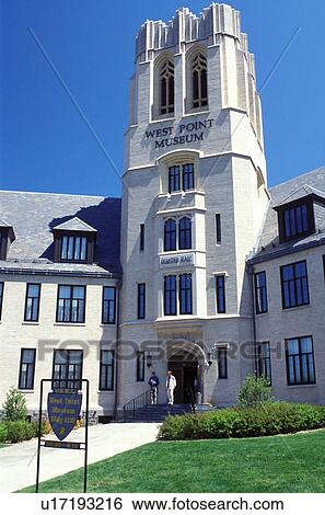 Stock Photograph -  military academy, West Point, New York, United States Military Academy, West Point Museum in Olmsted Hall in West Point in the spring.. Fotosearch