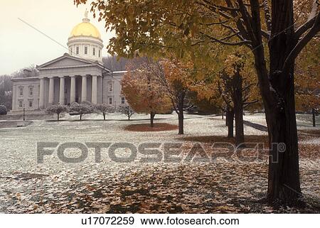 Montpelier, State House, State Capitol, first snow, The first dusting of snow on the ground in late autumn at the State House in the capital city of Montpelier in the state of Vermont. View Large Photo Image Stock Photo - Montpelier, State House, State Capitol, first snow, The first dusting of snow on the ground in late autumn at the State House in the capital city of Montpelier in the state of Vermont.. Fotosearch
