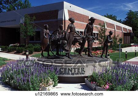 Mormons, Omaha, NE, Nebraska, Statue of the Mormons at the Mormon Trail Center at Historic Winter Quarters and Pioneer Cemetery. View Large Photo Image Stock Photography - Mormons, Omaha, NE, Nebraska, Statue of the Mormons at the Mormon Trail Center at Historic Winter Quarters and Pioneer Cemetery.. Fotosearch