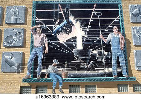 mural, OH, Ohio, Steubenville, A wall mural depicting historical scenes is part of Steubenville's City of Murals. View Large Photo Image Stock Photo - mural, OH, Ohio, Steubenville, A wall mural depicting historical scenes is part of Steubenville's City of Murals.. Fotosearch