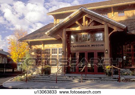 Stock Image -  museum, Adirondacks, New York, Blue Mountain Lake, NY, Adirondack Museum in Blue Mountain Lake in the Adirondacks.. Fotosearch