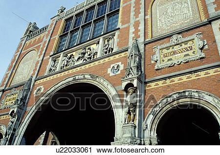 Stock Image -  museum, Amsterdam, The Netherlands, Holland, Europe, The Rijksmuseum (National Museum) a neo-Gothic style building in the city of Amsterdam.. Fotosearch